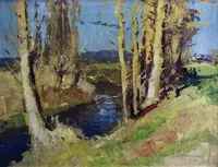 peinture : Ruisseau en hiver