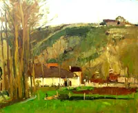 peinture : Le Foulon avant le lac
