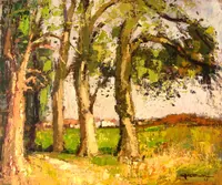 peinture : Allée d'arbres