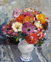 peinture : Zinnias