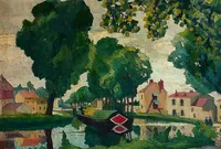 peinture : Le canal à Dijon