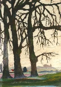peinture : Les arbres en hiver