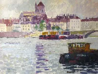 peinture : St Jean de Losne‚ le port
