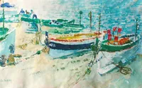 peinture : Bateaux à Collioure