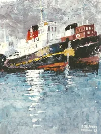 peinture : Remorqueurs à Fos sur Mer
