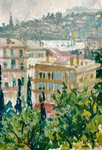 peinture : Menton‚ vue générale