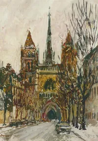 peinture : La cathédrale St Bénigne‚ Dijon