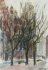 peinture : L'église St Michel‚ Dijon