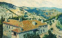 peinture : Ferme en Ardèche