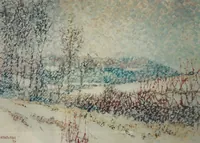 peinture : Bourrasque de neige à Flavignerot