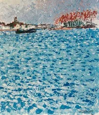peinture : La Saône à St Jean de Losne