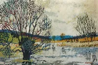 peinture : L'inondation en vallée de l'Ouche