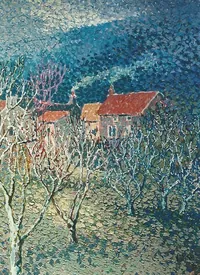 peinture : Maisons dans les Hautes-Côtes 1