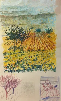 peinture : Automne à Aloxe-Corton
