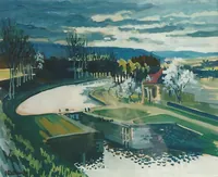peinture : Canal à St Victor sur Ouche