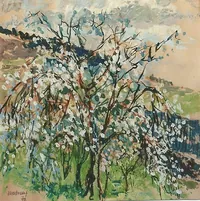 peinture : Arbres en fleurs