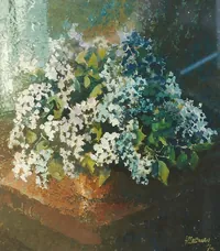 peinture : Bouquet de lilas