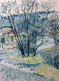 peinture : Paysage d'hiver au bord de l'Ouche
