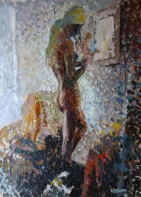 peinture : Nu au miroir