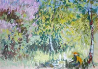 peinture : Le verger et le peintre