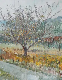peinture : Vignes à Messanges
