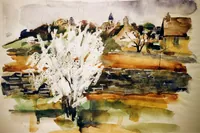 peinture : Fontaine vu du balcon