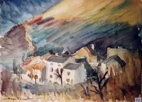 peinture : Village triste