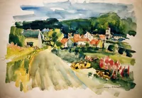 peinture : Entrée de Daix