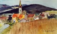 peinture : Maisons à Semezanges