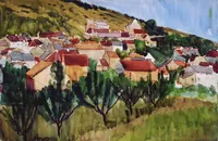 peinture : Village au verger