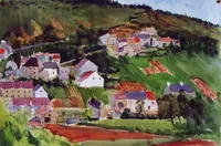 peinture : Village bourguignon