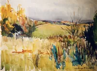 peinture : Village aux friches