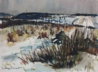 peinture : Neige sur le plateau de Talant