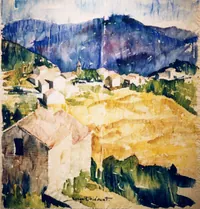 peinture : Village corse