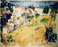 peinture : Village d'été