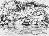 peinture : Berges au Rizzanese I