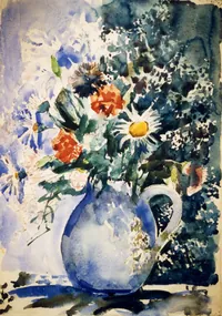 peinture : Le bouquet du marché