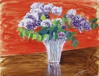 peinture : Bouquet de lilas