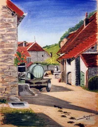 peinture : La Tonne du vigneron