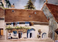 peinture : Maisons jurassiennes