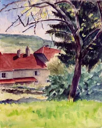 peinture : La maison du vigneron