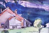 peinture : La petite ferme