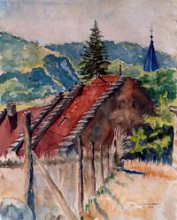 peinture : Maisons du Quart aux Veaux