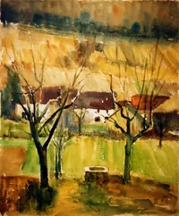 peinture : Le fond du jardin