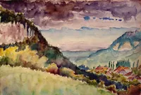 peinture : Vallée vue des Essertines