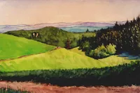 peinture : Paysage au sapin