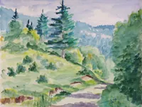 peinture : Route de la Frasnée