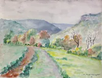 peinture : Chemin du fond de la vallée