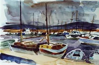 peinture : Le port d'Hyères