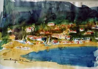 peinture : La plage de St Clair
